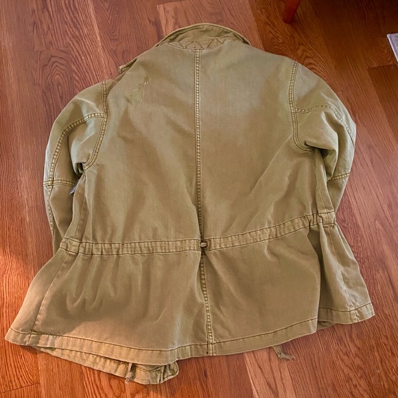 FREE PEOPLE women’s army green, oversized coat, size small - Picture 4 of 6